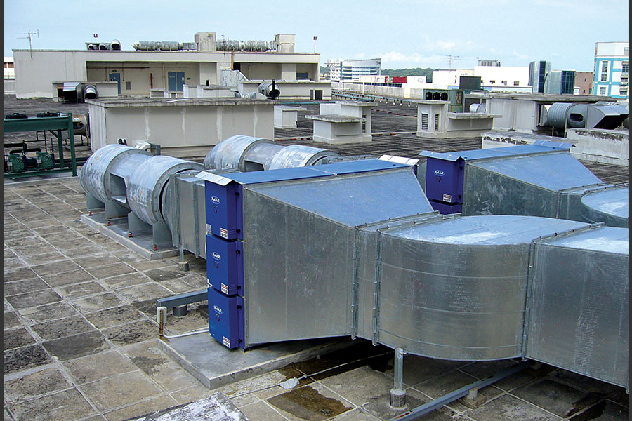 ELECTROSTATIC AIR CLEARING SYSTEMS AND KITCHEN VENTILATION SYSTEMS